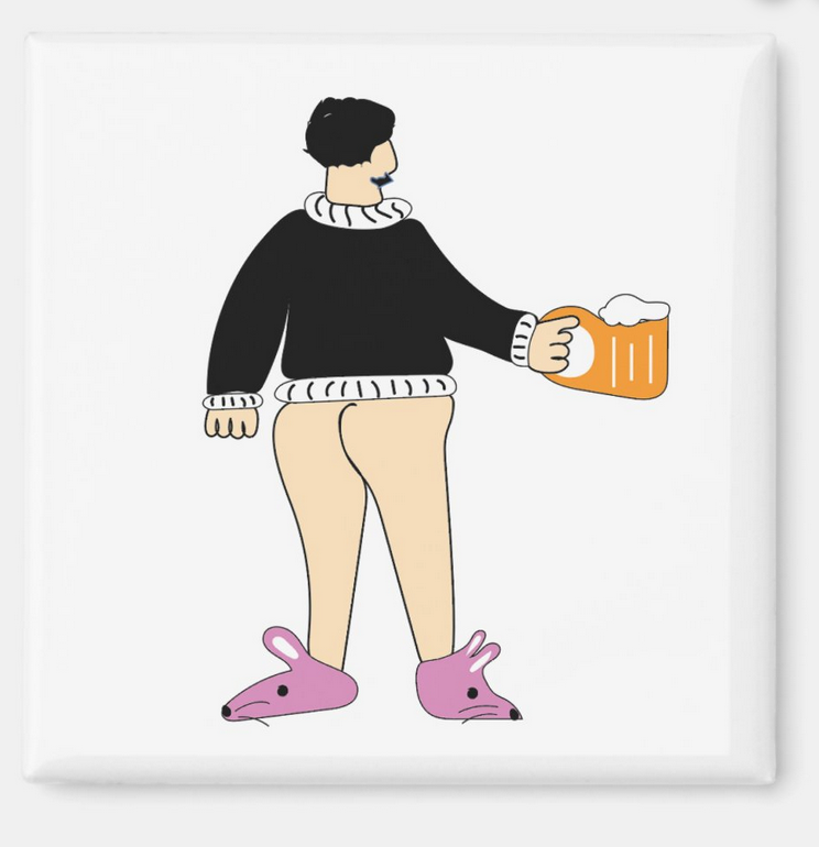 Bunny Slipper Midnight Snack Fridge Magnet