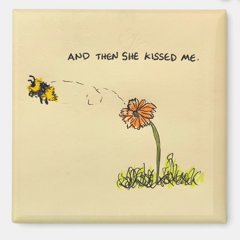 Bumble Bee Flower Fridge Magnet