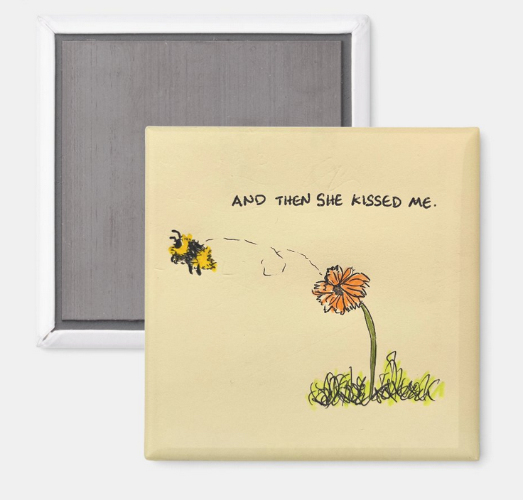 Bumble Bee Flower Fridge Magnet