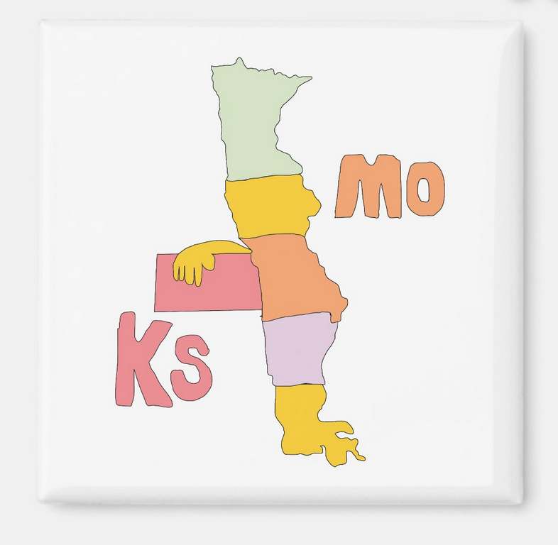 Buddy,Buddy - Kansas Missouri - Fridge Magnet