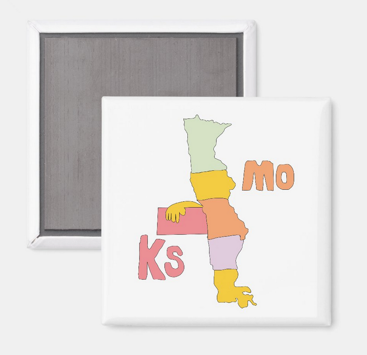 Buddy,Buddy - Kansas Missouri - Fridge Magnet