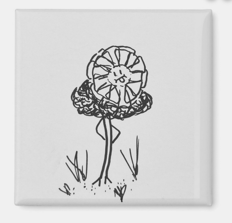 Fluffy Collar- Flower - Fridge Magnet