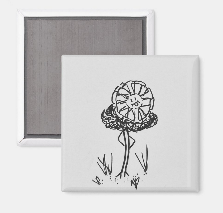 Fluffy Collar- Flower - Fridge Magnet